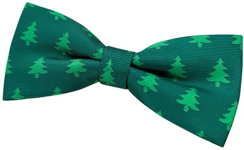 Nœud papillon pré-noué avec sapins de Noël brodé 11,4 cm - Vert - Taille Unique