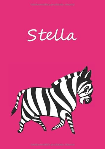 personalisiertes Malbuch / Tagebuch / Notizbuch - Stella: DIN A4 - blanko - Zebra