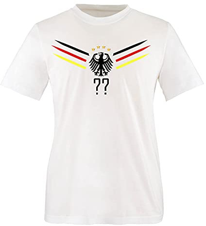 Comedy Shirts - Deutschland WM 2014 - Wunsch - Kinder T-Shirt - Weiss/Schwarz-Rot-Gelb Gr. 152-164