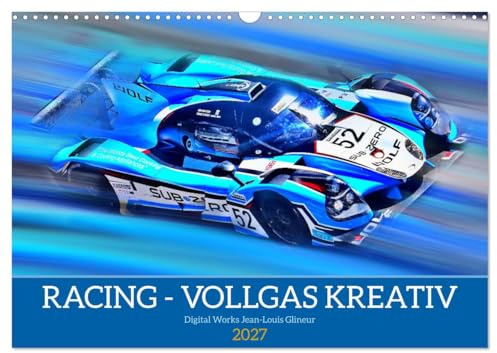 CALVENDO - Racing - Vollgas kreativ (Wandkalender 2027 DIN A3 quer), Monatskalender: Boliden in rasantem Design