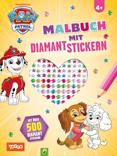 PAW Patrol Malbuch mit Diamantstickern: Mit über 500 Diamantstickern: Glitzerndes Ausmalabenteuer mit Skye, Everest & Liberty - Kreatives Bastelbuch für Kinder ab 4 Jahren