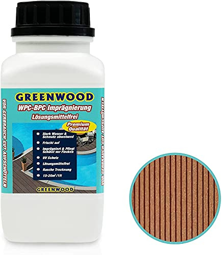 Greenwood – premium WPC vård och skydd impregnering – ljusbrun #1L 750 ml lösningsmedelsfri – inga ångor – husdjursvänlig – föroreningsfri
