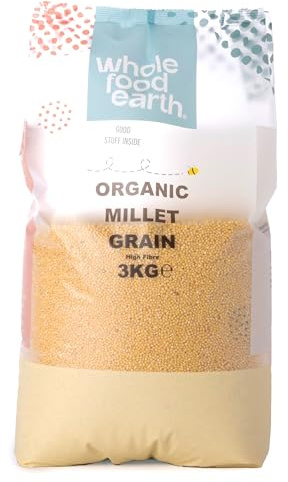 Wholefood Earth Organic Millet Grain – 3 kg | GMO Free | Vegan | High Fibre | Certified Organic