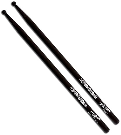 Zildjian ASTBLK - Baqueta Signature TRAVIS BARKER, colore negro (Par - 2 unidades), Wood Tip