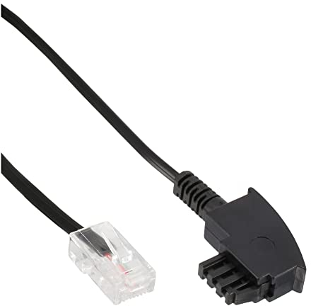 InLine 18501 TAE-F Kabel für DSL-Router, TAE-F Stecker an RJ45 8P2C, 1m