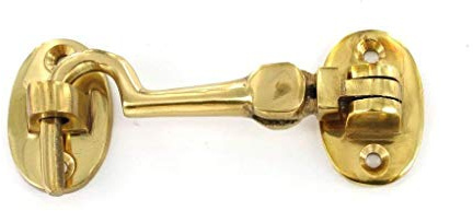 Securit Kabinenhaken aus Messing, leise, 100 mm, 2 Stück