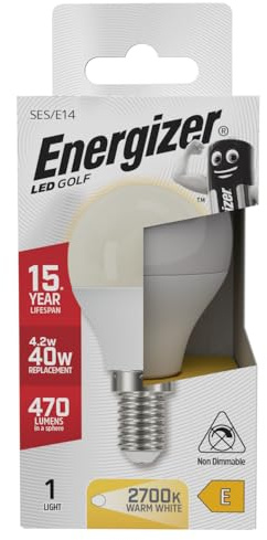 Energizer-LED-Glühlampe - SES E14-6 W - Ersatz für traditionelle 40-W-Glühlampe - 470 Lumen - Warmweiß, plastik, warmweiß, E14, 6 wattsW