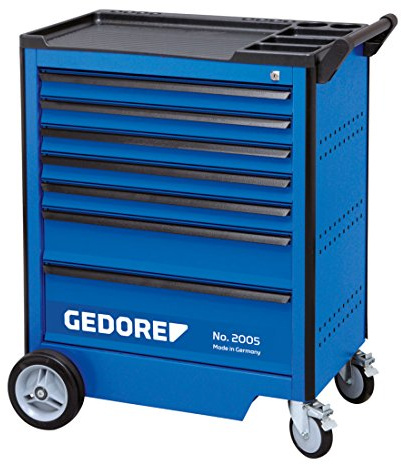 GEDORE Werkzeugwagen Modell 2005 mit 7 Schubalden und 308-teiligem Sortiment in 10 schaumstoffeinlagen für Profi und Heimwerker