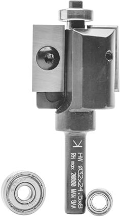 ENT 20371 Wendeplatten Falzfräser HW, Schaft (S) 8 mm, Durchmesser (D) 32 mm, NL 24 mm, ØKL 16/13/10 mm, mit 3 Kugellager
