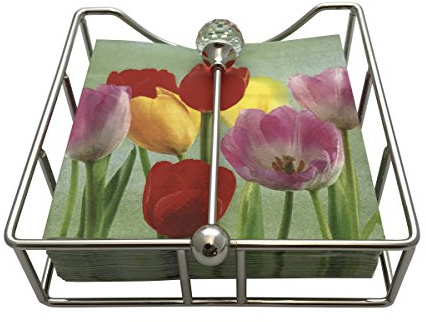 SILBERKANNE Serviettenhalter 19x19 cm | Hamburg | Silber Plated versilbert | Mit glitzerndem Kristall | Für Cocktail & Papier-Servietten