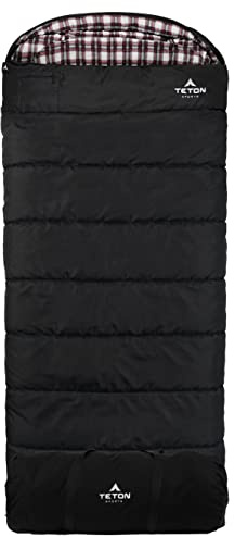 TETON Sports Outfitter XXL -35F Schlafsack Sub 0 Grad Schlafsack ideal für kaltes Wetter Camping und Jagd, schwarz, Reißverschluss Links