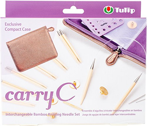 TULIP Carry C Interchangeable Bamboo Knitting Needle Set, Multicolor, Assorted Sizes