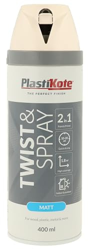 Plasti-kote 22101 400ml Premium Spray Paint Satin - White