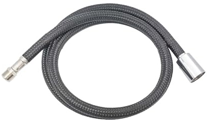 tecuro Ersatz Brauseschlauch für Geschirrbrause Anschluss M15/1 x 1/2 Konusmutter, Länge 120 cm, mit DVGW, KTW-A, W-270 Zulassung, Nylon - schwarz