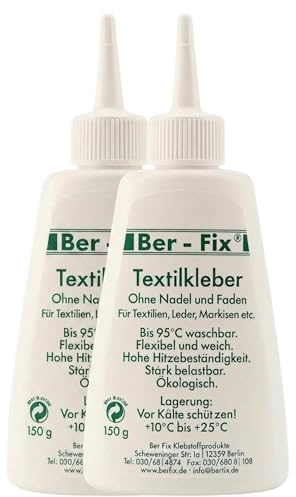 Ber-Fix Markisenkleber Textilkleber 2x150G für Markisenstoff | und, Reparaturstücke und Verstärkungen an kleinen Rissen im Gewebe. auf Stoff, Leder, Filz, Canvas und Gewebe.