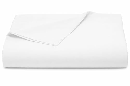 Corredocasa Lenzuolo Sopra Bianco in Puro Cotone 100% Made in Italy - Lenzuola Piano/Retto, Ideale per Forniture Albergo B&B Hotel Agriturismo (Matrimoniale 240x280)