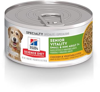 Hill's Science Diet Adult 7+ Senior Vitality Small & Mini Wet Dog Food, Chicken & Vegetable Stew, 5.5 oz. Cans, 24-Pack