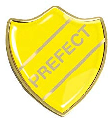 Capricornone Prefect Gel Domed School Shield Badge (Yellow)