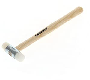 GEDORE Maillet en nylon avec manche en bois, Maillet en cuir, Ø 22 mm, Marteau avec manche en frêne, Outil, Forgé, 225 E-22