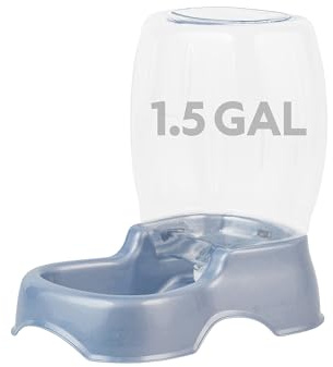 Petmate Pet Cafe Cat and Dog Water Dispenser - Water Bowl for Cats and Dogs, USA Made, 1.5 GAL, Pearl Ash Blue