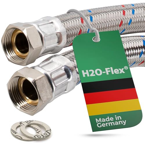 Panzerschlauch DN25 Flexschlauch1 zoll ÜM x 1 zoll ÜM Heizungsschlauch Nutzwasserschlauch für die Heizungsinstallation PN10 Pumpenschlauch Solarschlauch 500mm