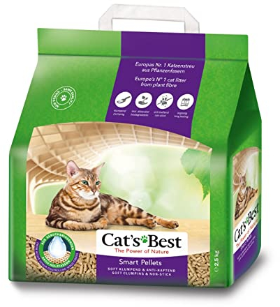 Cat's Best Smart Pellets Cat Litter (2.5 kg) Biodegradable Litter Up to 7 Weeks of Use Natural Absorbent Cat Litter