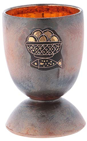 Holyart Kelch Fisch und Brot Keramik mit Gold