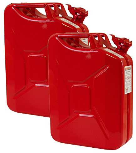 2er Set 20 Liter Benzinkanister Metall GGVS mit Sicherungsstift rot Blechkanister