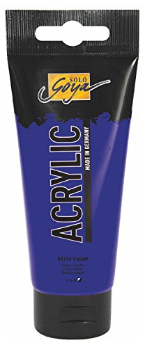 KREUL 84114 - Solo Goya Acrylic, 100 ml Tube in violett, cremige vielseitig einsetzbare Acrylfarbe in Studienqualität, auf Wasserbasis, schnell und matt trocknend, gut deckend, wasserfest