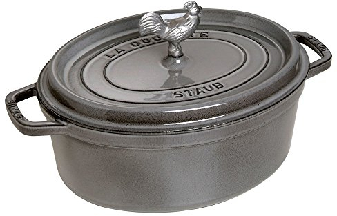 STAUB 1123118 Coq au Vin Cocotte, Cast Iron, Graphite Gray