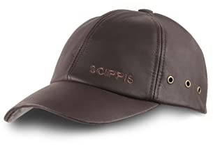 Scippis Leather Cap – Hochwertige Lederkappe für Damen & Herren | Klassische Baseballcap aus Echtleder | Stufenlos verstellbar, zeitlos & stilvoll, Braun, One Size