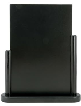 SECURIT - Lavagna Da Tavolo Elegant - Per Pennarelli A Gesso Liquido - Per Caffè, Ristoranti, Bar, Negozi - Grande - Inserto Rimovibile - Faggio Laccato - 21x30cm - Colore Nero