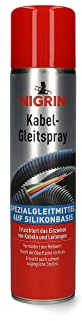 NIGRIN Kabel-Gleitspray, Spezialgleitmittel auf Silikonbasis, vermindert den Reibwert, 400 ml