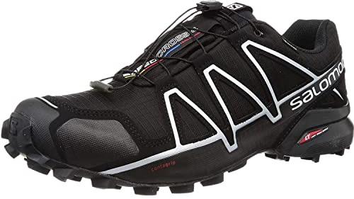 Salomon Speedcross 4 Gore-Tex Herren Trailrunning-Schuhe, Wasserdicht, Präziser Fusshalt, Black, 45 1/3