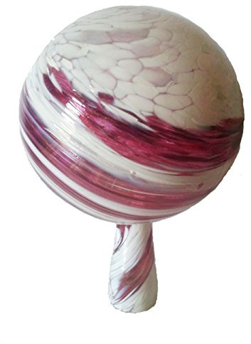 Jardin la Boule, Les Roses la Boule la Bouche soufflé colorées de Jardin décoration en Verre Rose, Blanc, diamètre: Environ 11 cm, résiste au Oberstdorfer Glashutte