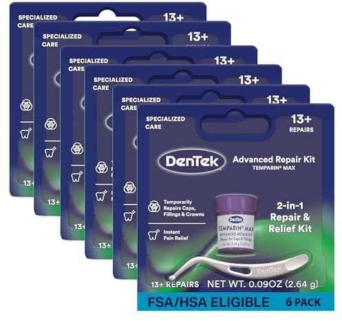 DenTek Temparin ett steg max grepp 2,64 gram, (paket med 6)