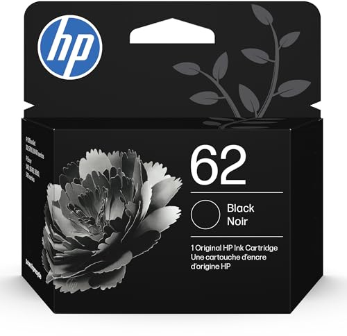 HP 62 Black Ink Cartridge | Works with Envy 5540, 5640, 5660, 7640, OfficeJet 5740, 8040, OfficeJet Mobile 200, 250 | Instant Ink Eligible | C2P04AN | Packaging May Vary