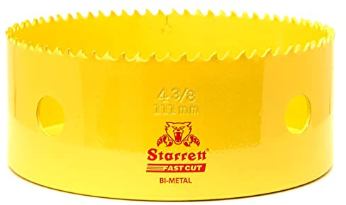 Starrett HSS Bi-Metall-Lochsäge - FCH0438 schnell geschnittene extra Kobalt-Lochsäge - für rostfreies Blech Holz Kunststoff Verschiedene Materialien - 111mm