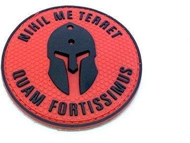 Patch Nation Nihil Me Terret Quam Fortissimus Zenturio PVC Airsoft Paintball Klett Emblem Abzeichen Rot