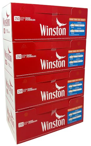 1000 (4x250) Winston EXTRA (Hülsen, Filterhülsen, Zigarettenhülsen)