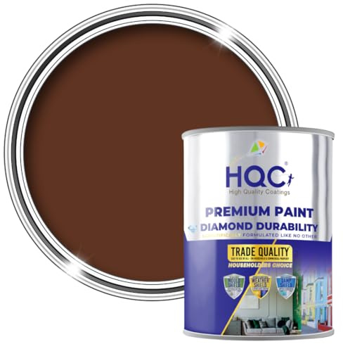 HQC Fence and Garden Paint | Furniture, Shed, Wood, Outdoor Paint | Garden Fence | Quick-Drying | 1L Leaf Brown