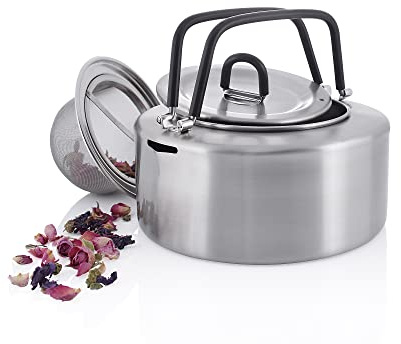 Tatonka Teekessel Teapot 1,5 L - Wasserkessel aus Edelstahl mit 1,5 Liter Volumen - Inklusive Teesieb (Ø 15 x 10 cm)