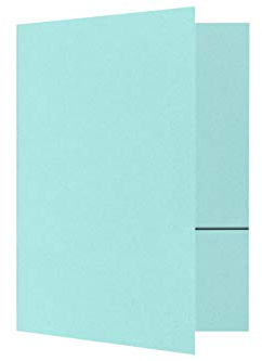 LUXPaper 9 x 12 Presentation Folders | Two Pocket | Seafoam Blue | 100lb. Cover | 10 Qty