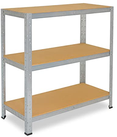 shelfplaza® 90x120x50cm HOME Schwerlastregal verzinkt/Metallregal mit 3 Böden/Kellerregal Metall, Garagenregal, Werkstattregal oder Regal Lagerregal/Steckregal Metall mit 175kg Tragkraft