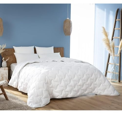 Abeil - Couette Légère Anti-Transpiration - Enveloppe Microfibre Douce, Garnissage 100% Polyester 200g/m² - Lavable en Machine- Certifiée Oeko-Tex - 220 x 240 cm