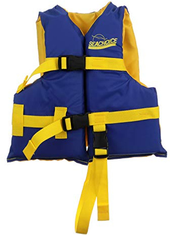 Seachoice General Purpose Life Jacket, Child, Blue/Yellow, USCG/TC