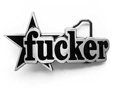 eeddoo® Gürtelschnalle - F*cker Star (Buckle für Wechselgürtel für Damen und Herren | Belt Frauen Männer Oldschool Rockabilly Metall Gothic Wave Rock Biker Western Trucker Casino Skull)