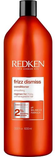 Redken Frizz Dismiss Conditioner, 1000 ml - Haircare, Moisturizes, Detangles and Protects Hair from Frizz for Increased Softness Shine, Sulfate Free, All Hair Types, Unisex, 1000 milliliters