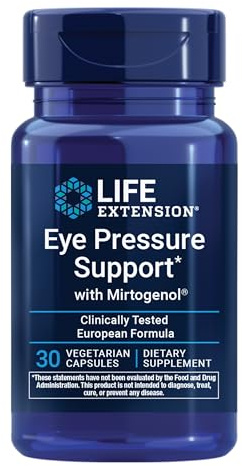 Life Extension Eye Pressure Support with Mirtogenol - Eye Health Supplement for Healthy Eye Pressure - with French maritime pine bark – Gluten-free, vegetarian, non-GMO - 30 capsules