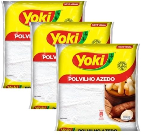 Yoki Polvilho Azedo - Almidón agrio de 17.6 onzas, paquete de 3